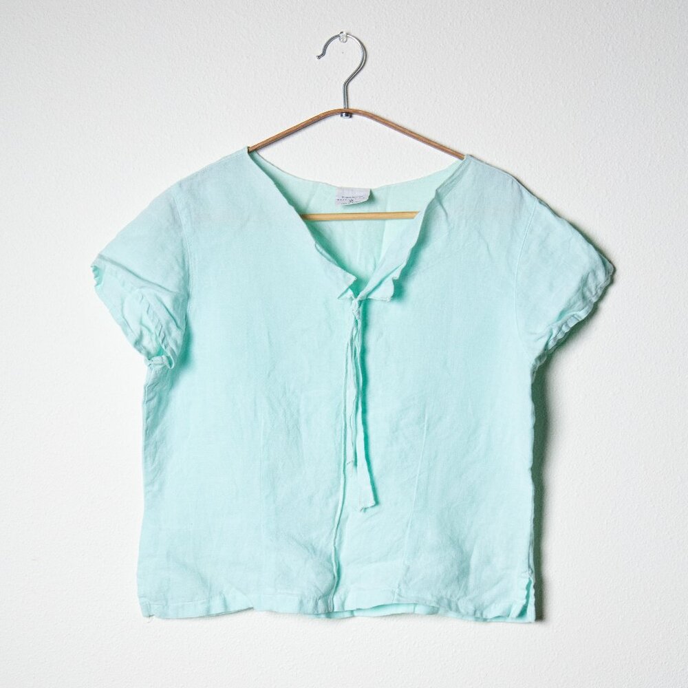 Vibrant Blue 100% Linen Top